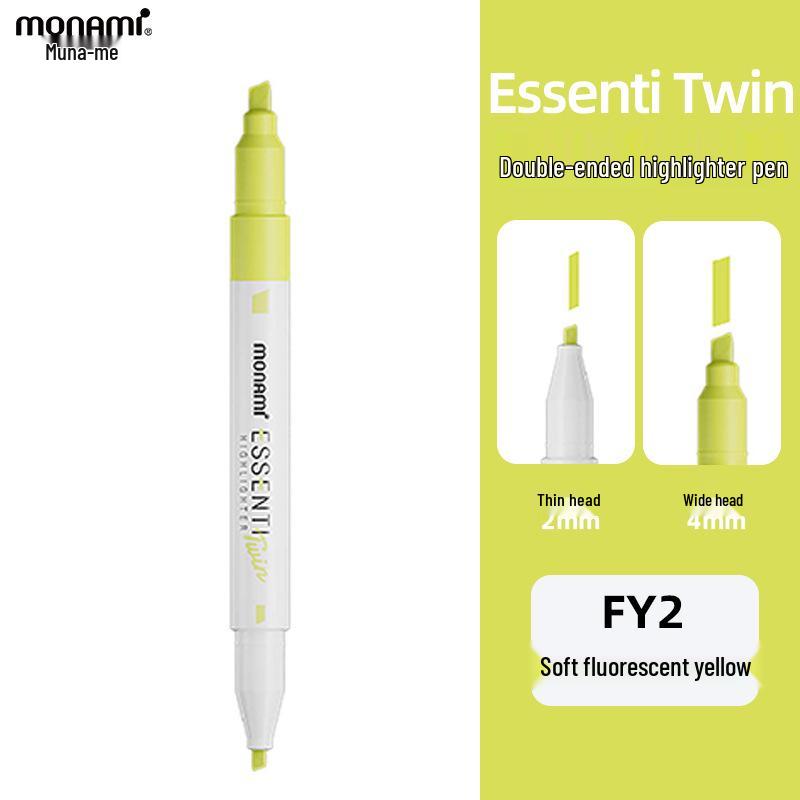 

Munami Monami Double-Ended Eye-Care Fluorescent Marker Pen Set with Colored Oblique Heads - Model 06023 for Planning and Coloring. Oblique Tip