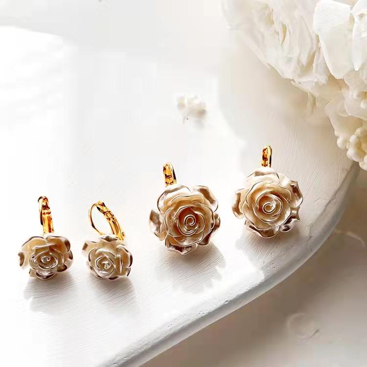 

Корейские французские серьги-розы в стиле ретро - Роскошные серьги премиум-класса с серебряной иглой S925 для женщин