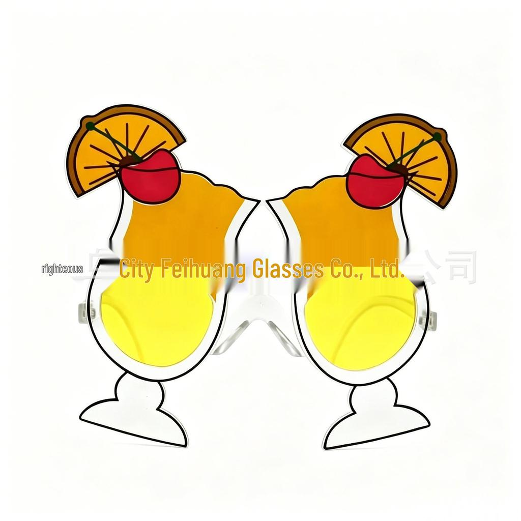Hawaiian Beach Party Glasses: Coconut Tree, Flamingo, Parrot, Ice Cream, Flower & Wine Glass Fun
