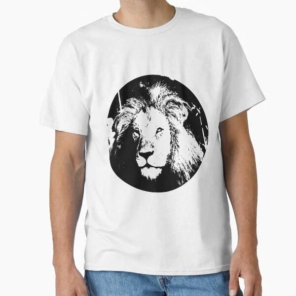 Monochrome Black White Lion Classic Tshirt Tshirt Made In Usaus Size S2xl