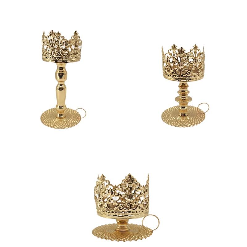 Vintage Crown Candle Holder Electroplated Iron Royal Decor for Wedding/Home Antique Gothic Centerpiece