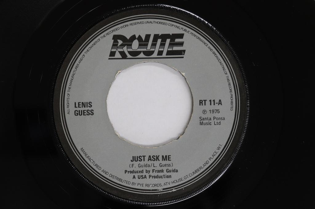 7inch Record LENIS GUESS - Just Ask Me RT11 Route Records 1975 UK Soul/Funk Used