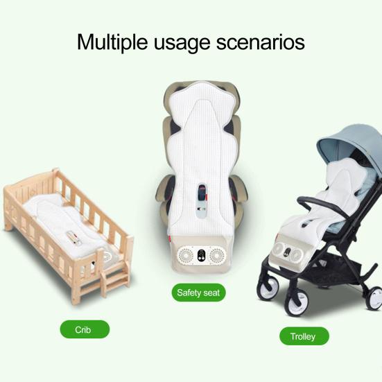 Baby Stroller Cooling Pad 3 Speeds Cooling Cushion with 2 Fans Timer Setting Breathable Mesh Cooling Liner for Stroller Crib Summer Baby Essentials