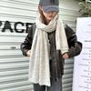 Autumn and winter new simple warm wool scarf shawl men and women versatile solid color wool mohair scarf