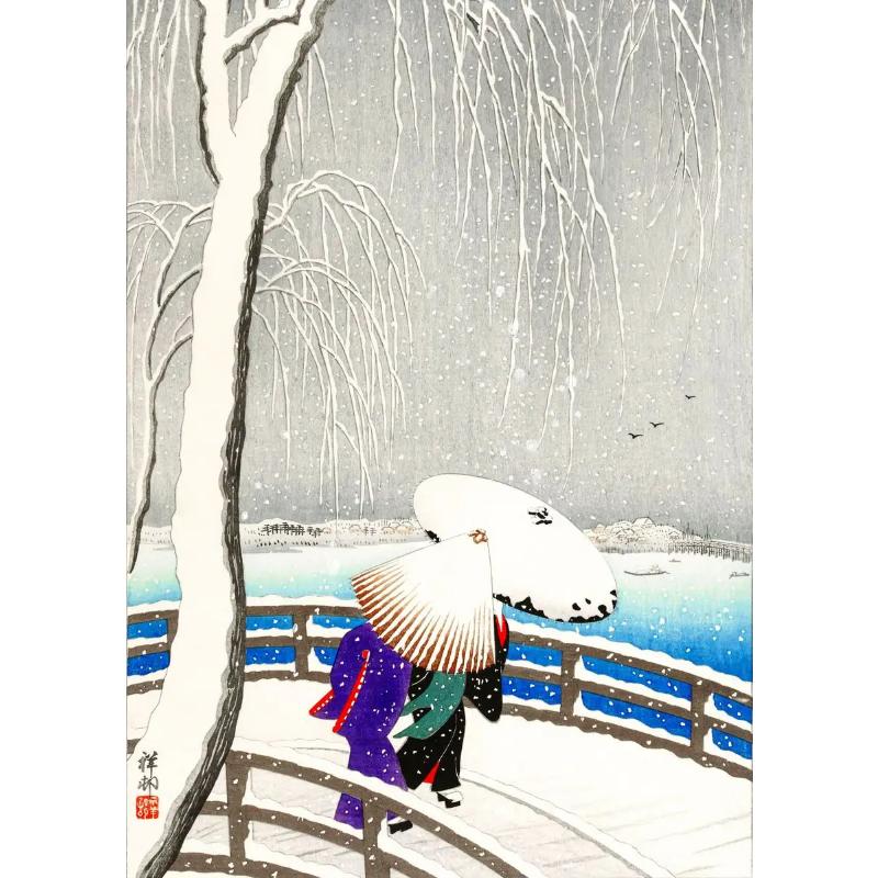 Japanese Ohara Koson Ukiyo Wall Art Poster Vintage Goldfish Lotus Owl Crane Canvas Painting for Guest Room Home Bar Cafe Decor