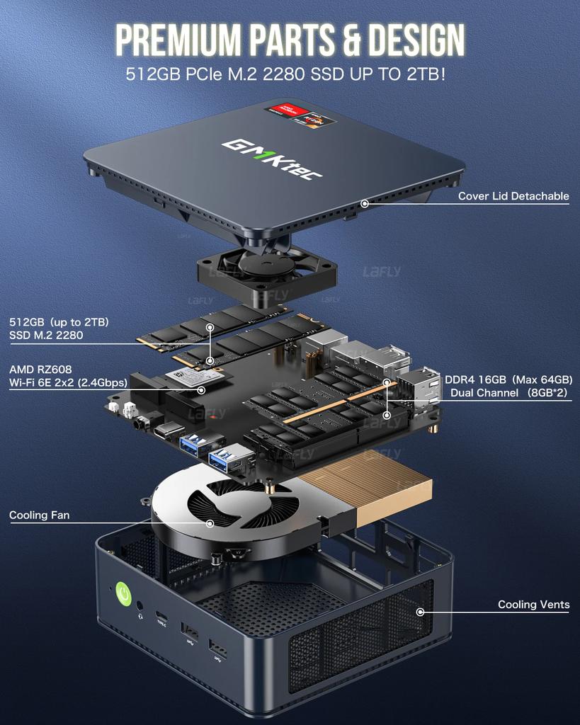 GMKtec M5 Plus Ryzen 7 5825U Mini PC Win11 Pro DDR4 SO-DIMM NVMe M.2 SSD WiFi6E BT5.2 Tri-Display Desktop Office Gaming Computer
