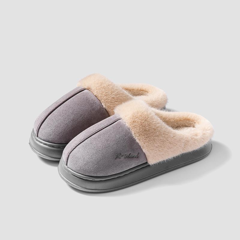 Fashion Shevalues Women's Fluffy Slippers 2024 New Winter Fuzzy Cotton Shoes Platform Fur Cotton Home Shoes Women Plush House Slippers