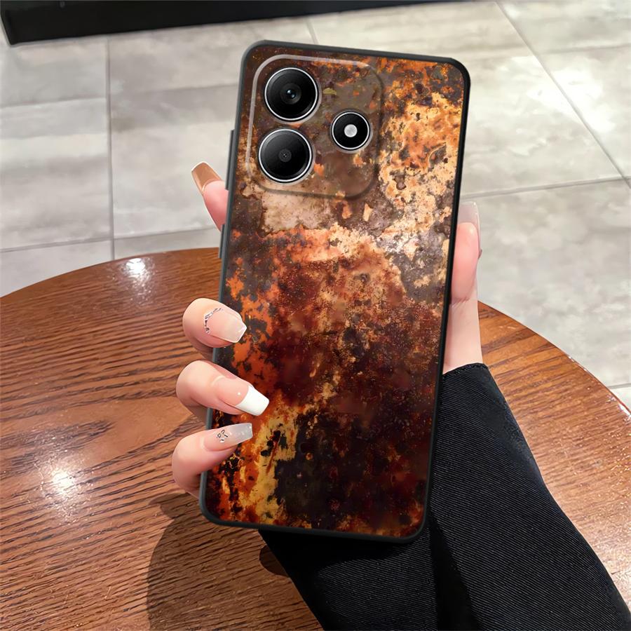 Case for Xiaomi Redmi Note 10S 11S 11 13 12 Pro Plus 9s 12S 10 9 8 Pro Soft Back Phone Cover Retro Rust Design