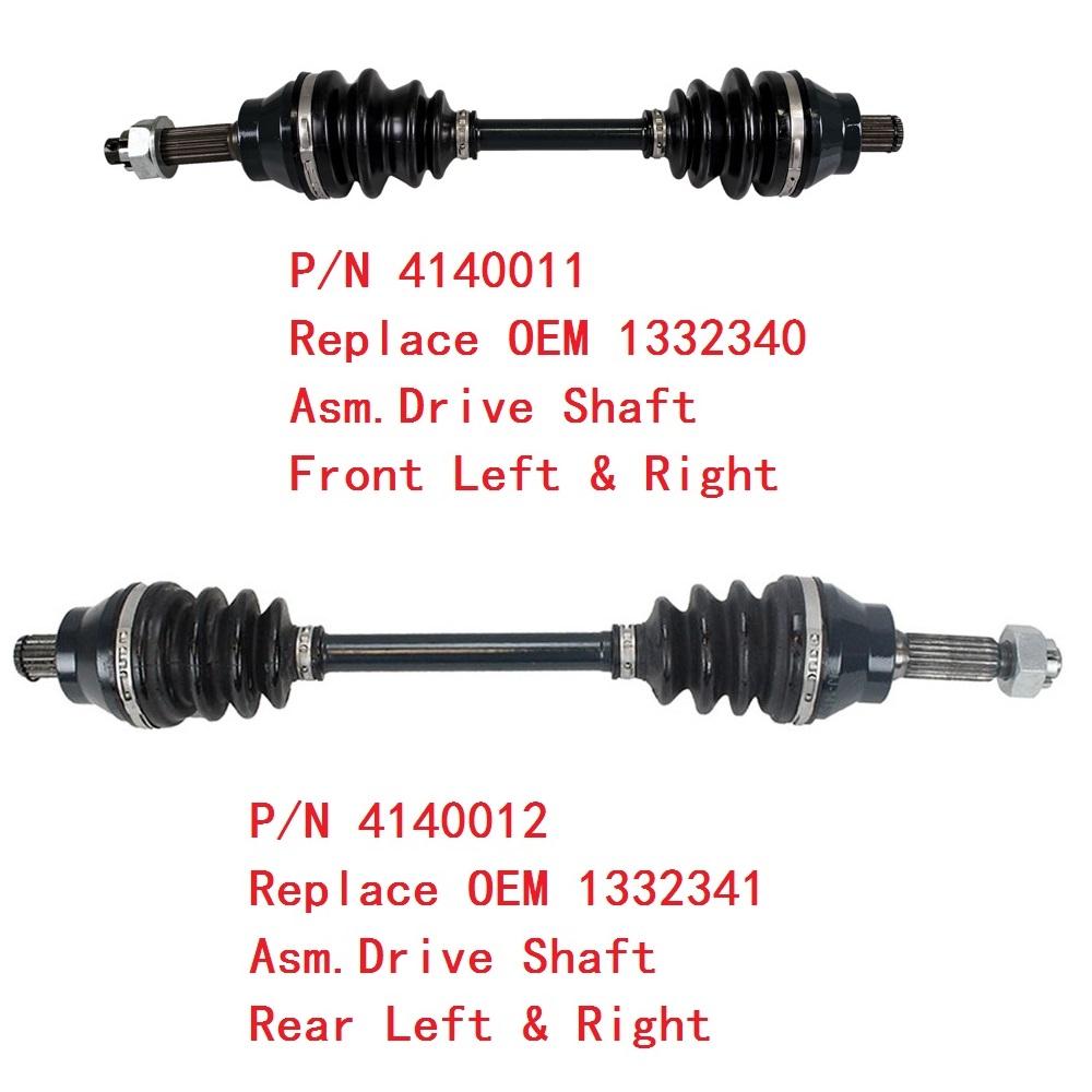 For POLARIS HAWKEYE 300 INTL & POLARIS SPORTSMAN 300 400 HO 1332340 1332341 CV Axle Driveshaft Rear Front  CV Joint Plunging Kit