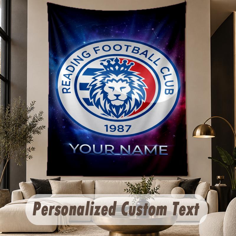 Custom Text Tapestry Reading FC Print Wall Tapestry Indoor Living Room Wall Decor