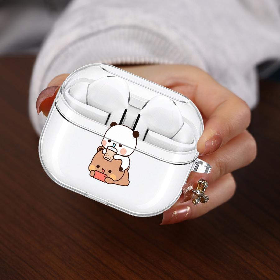 

Cartoon Couple B-Bubu Clear Earphone Cases Cover With Hook Case For Samsung Galaxy Buds 4Pro 2 Live 4 Pro 2Pro 3 FE 3Pro Buds 2