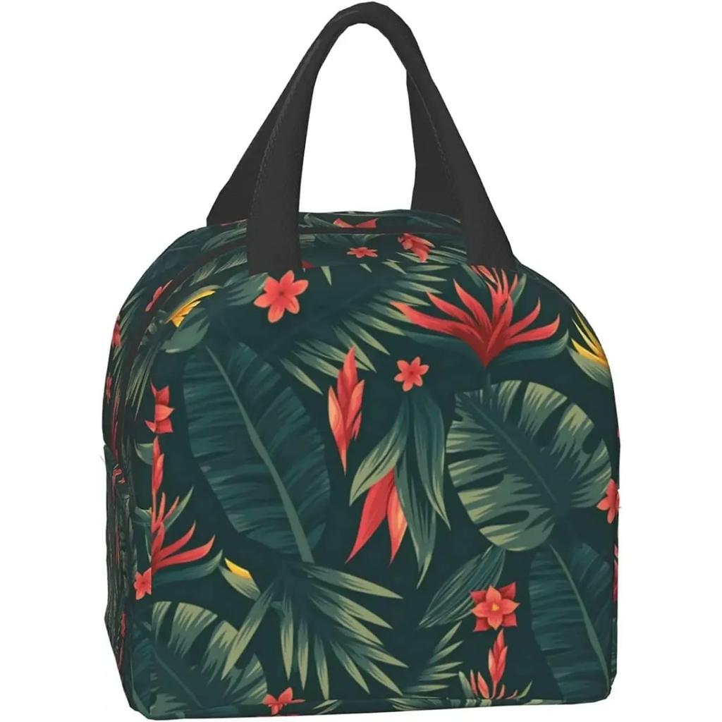 Hawaiian Hibiscus Flower Lunch Bag For Women Men Kids Lunch Box Insulated Lunch Container Tote Bag for Office Work School Picnic