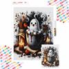 Halloween 5D Ghost Cocoa Diamond Art Painting Kit Diamond Painting Home Decor Crafts for Adults Wall Art Handmade Cute Coffee Cup