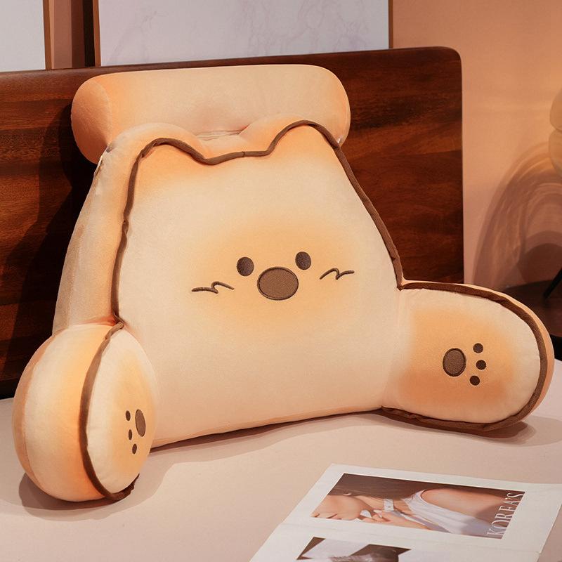 Removable Washable Cushions Bedhead Backrest Mat Cartoon Butter Biscuit Pillows Soft and Comfortable Sofa Cushion Lazy Person Waist and Neck Pillow