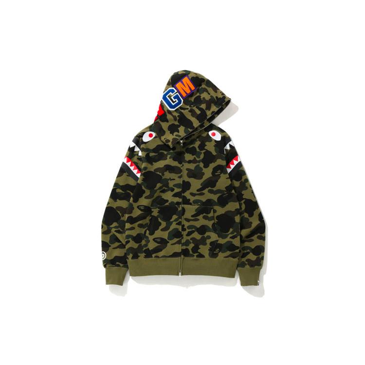 Bape 1st Camo Shark Shoulder Full Zip Hoodie OZXSWM15012XD