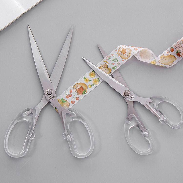 Multi-Functional Transparent Scissors with Plastic Handle for Home and Office
