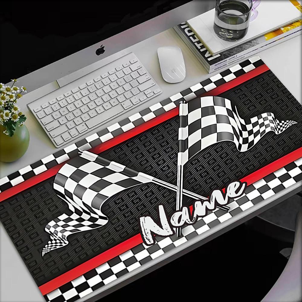 Custom Name Racing Theme Mouse Pad, Non Slip Rubber Base, Multifunctional Office & Home Decor, Perfect for Workspace Personalization.