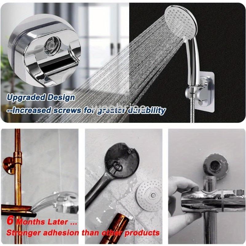 Shower Holder Suction Cup Holder 360° Adjustable Showerhead Holder Plating Shower Rail Head Bathroom Wall Mount Bracket