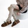 Japanese Ballet Styles Thigh High Leg Warmer Ribbed Knitted Split Buttons Over Knee Footless Socks for Fashionable Women