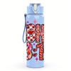 1PC John 3 16 Heart Floral Letter Graphic,750ml Color Plastic Sports Water Bottle,Leakproof Flip Straw Lid,Suitable for Sports Office Home Use