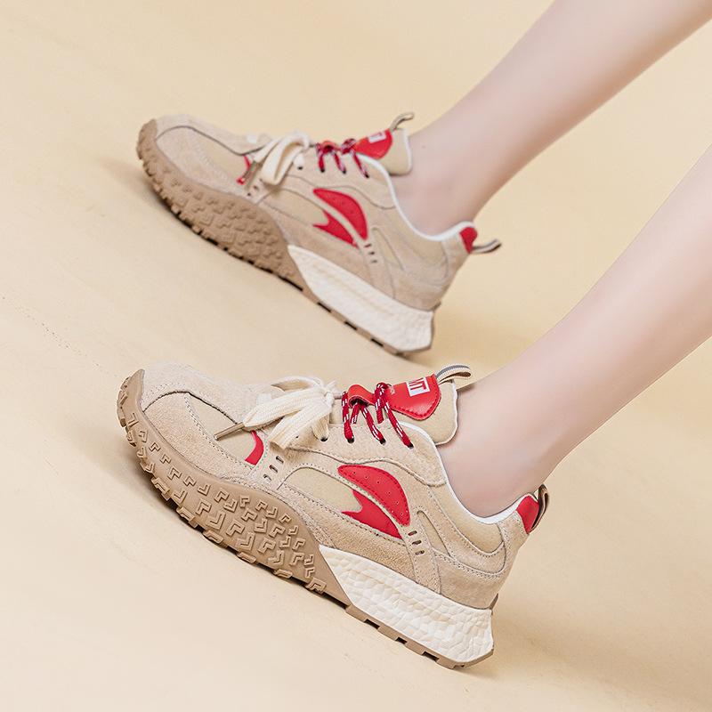 Platform-soled Forrest Gump shoes new autumn comfortable leather casual training shoes