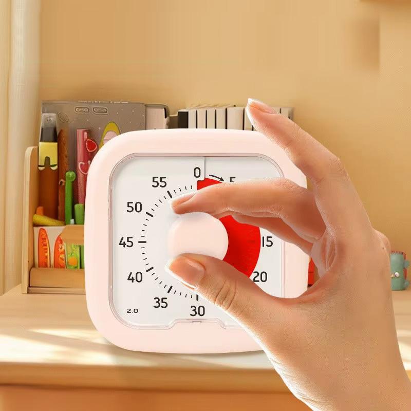 Visual Timer for Kids 60 Min Silent Countdown Clock Time Management Tool for Study Focus ADHD Classroom Kitchen Gadget