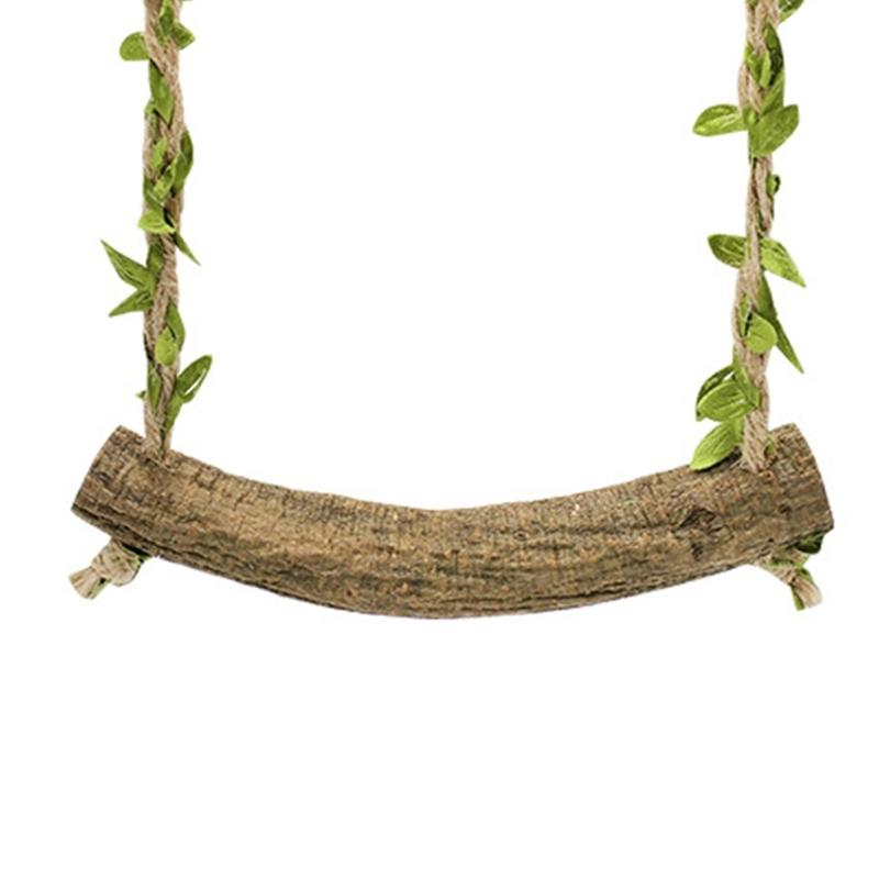 Parrot Swing Toy Bird Swing Bridge Toy Wood Perch Training Stand Stick Holder for Parakeets Ladder Swing Supplies