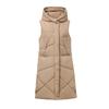 Long over-knee down cotton vest women's hooded casual vest outside loose vest warm vest jacket