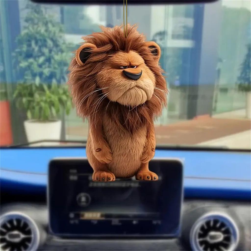 Pingente 2D fofo e adorável com borda cruzada de acrílico plano para espelho retrovisor de carro pingente de decoração para casa