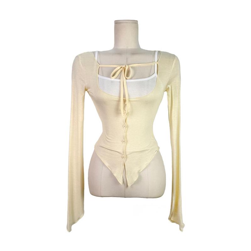 Korean Dongdaemun Chic Camisole & Lace-Up Cardigan Two-Piece Set for Women