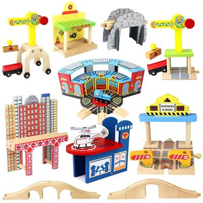 Wooden Track Accessories All Kinds of Wooden Bridge Tunnel Station Fit for Brand Wooden Train Tracks Railway Toys for Kids