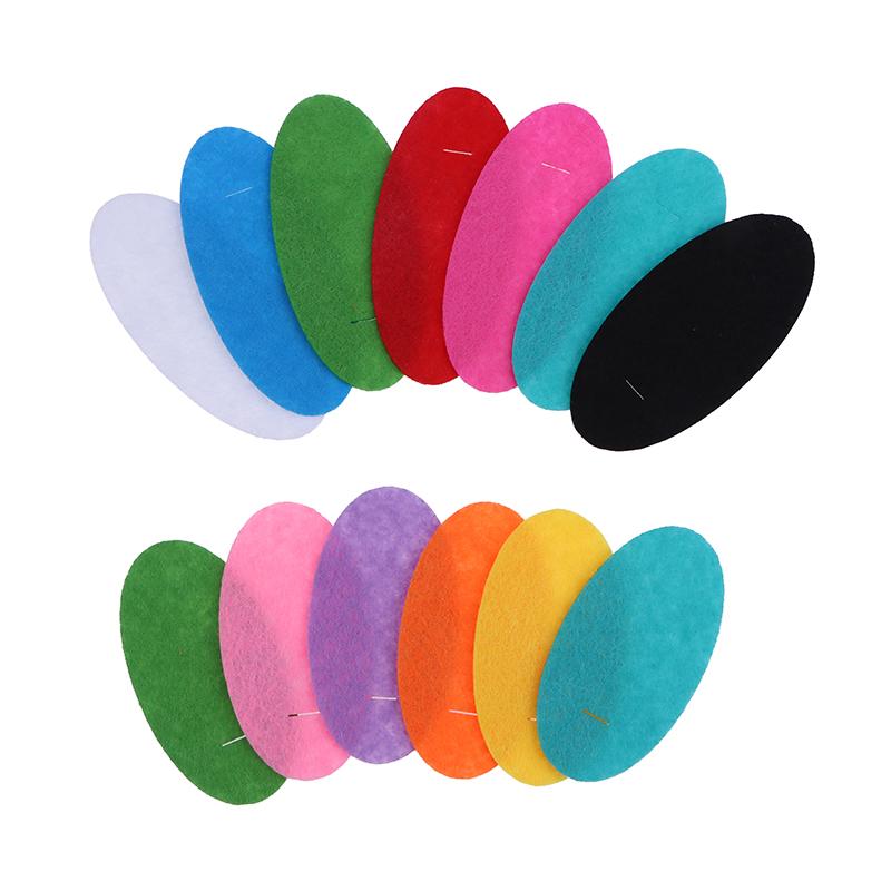100Pcs Oval Felt Fabric Patches Non-Woven Sewing Base Pads For Diy Plush Hairpin Bb Hair Clips Making Accessories
