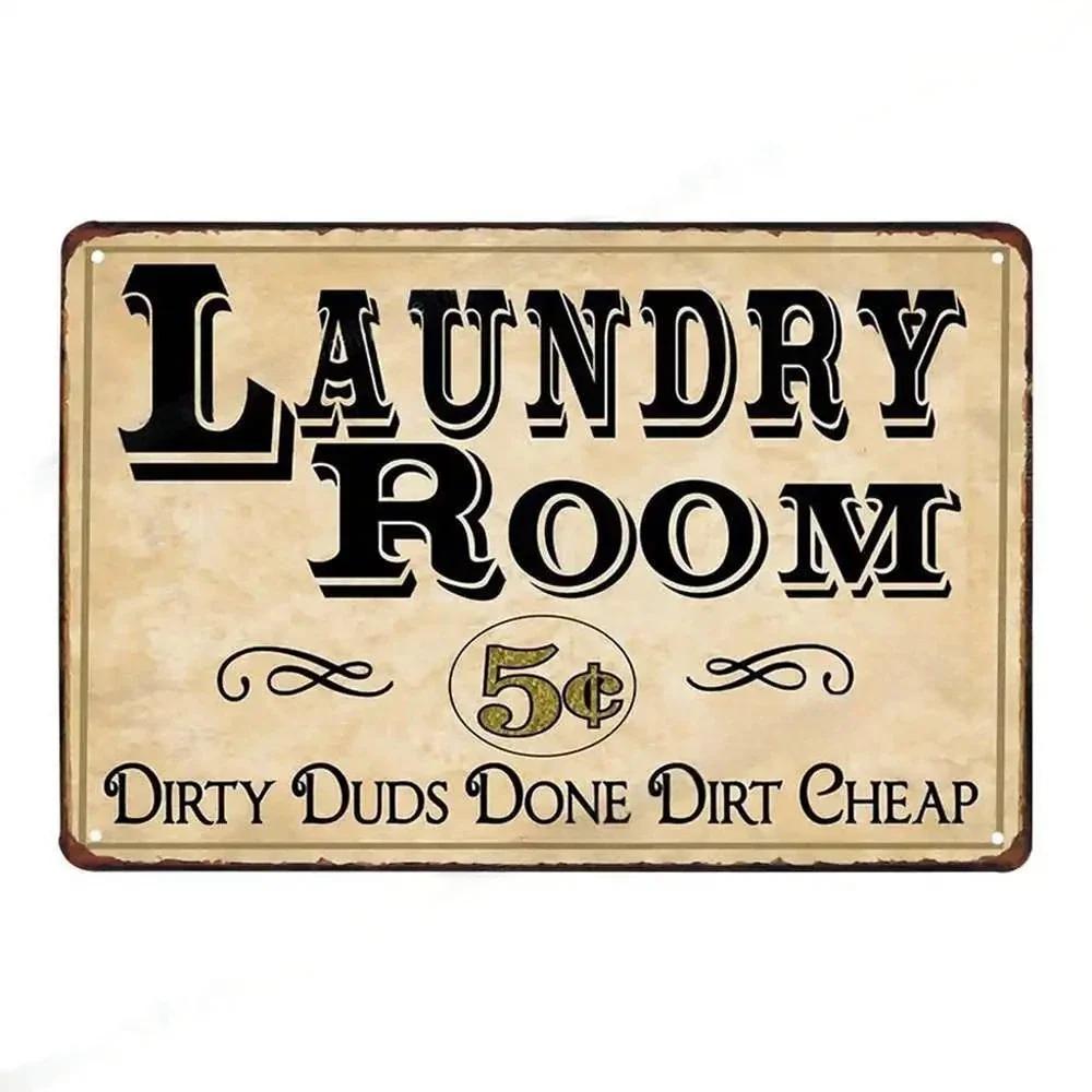 Vintage Fun Laundry Room Metal Tin Sign Plaque Black Cat Posters Decorative Plates For Home Laundry Room Bathroom Wall Decor