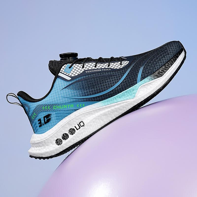 

Rotating button sneakers boys teenagers junior high school students spring and autumn ultra-light shock-absorbing popcorn bottom carbon board runni 45