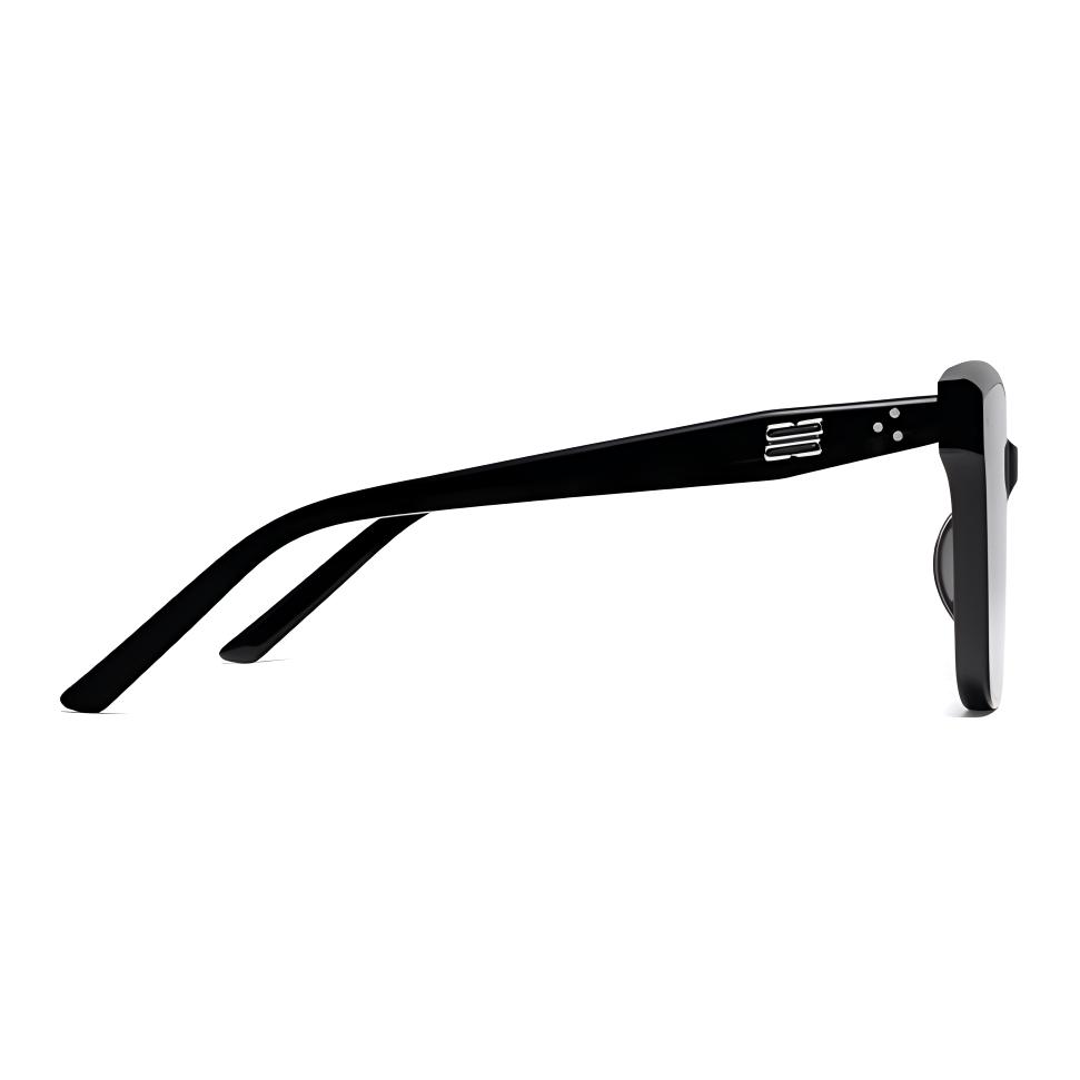 Gentle Monster Square Sunglasses With Inner Letter Logo Unisex Sunglasses Black DEAR-01
