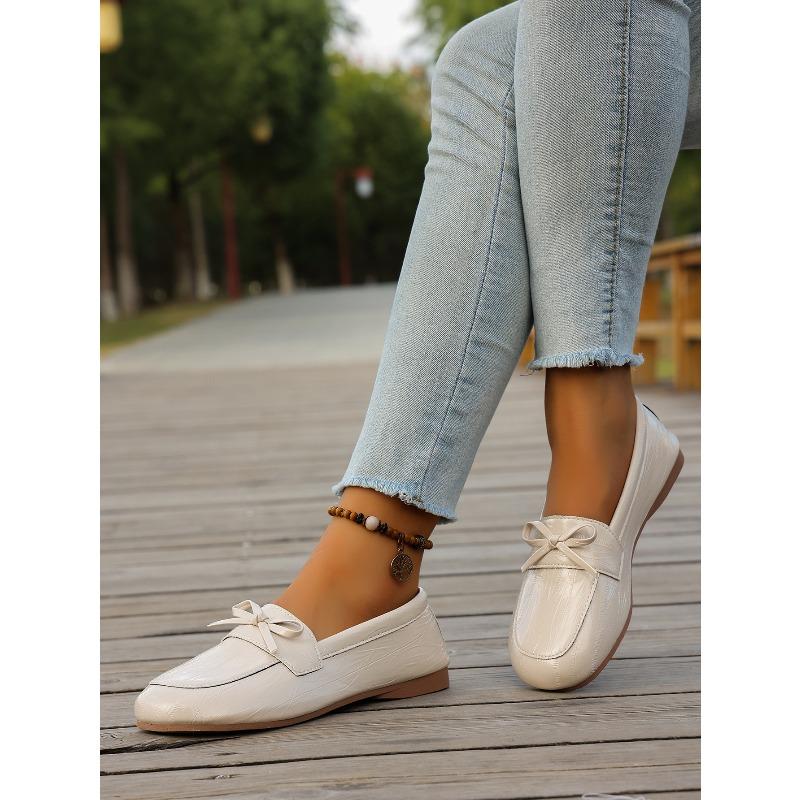 Lazy Single Shoes Women's Bow Soft-soled Shoes 2025 Autumn New Flat Casual Shoes