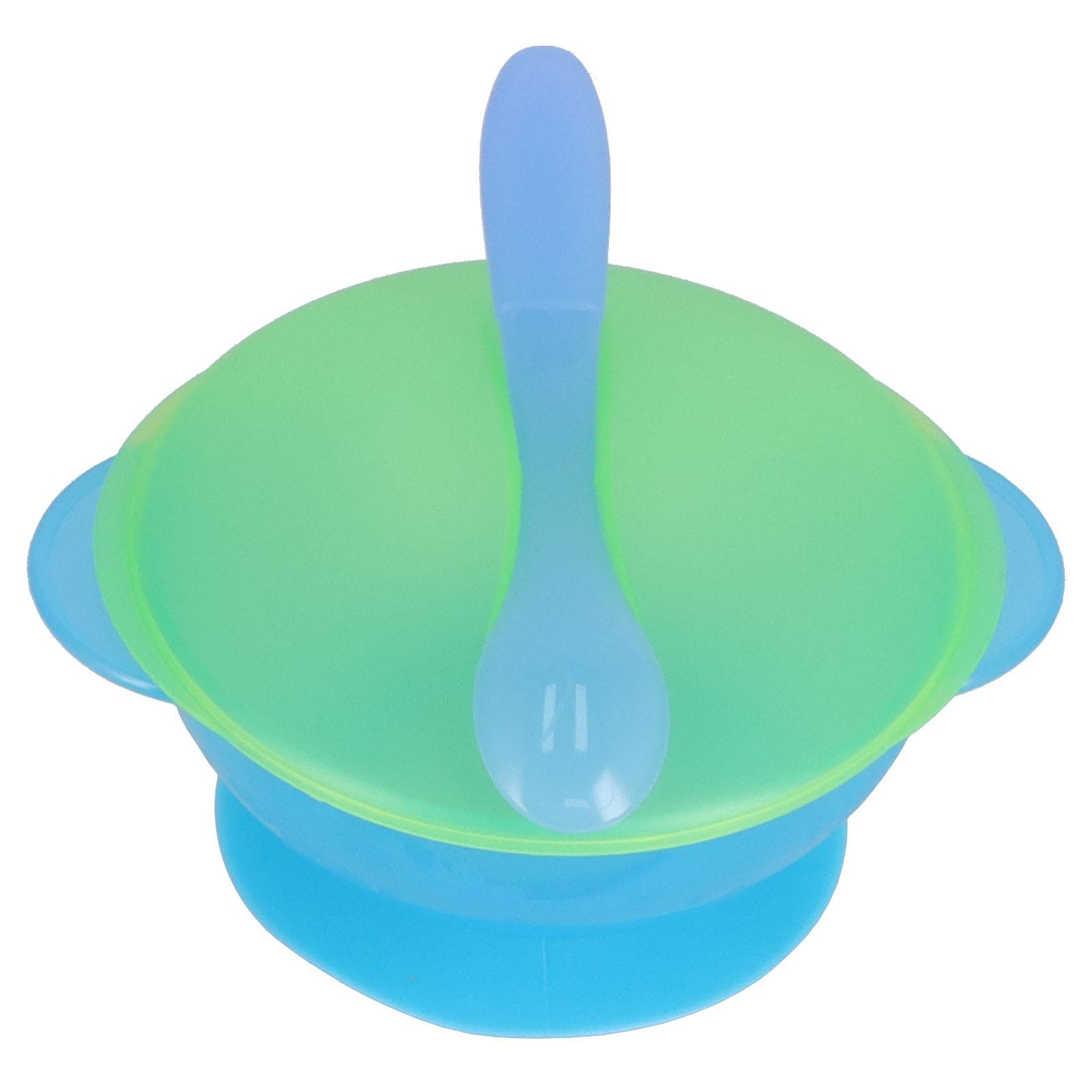 

Baby Suction Bowl with Lid and Spoon Set Food Grade PP Machine Washable Baby Feeding Bowls