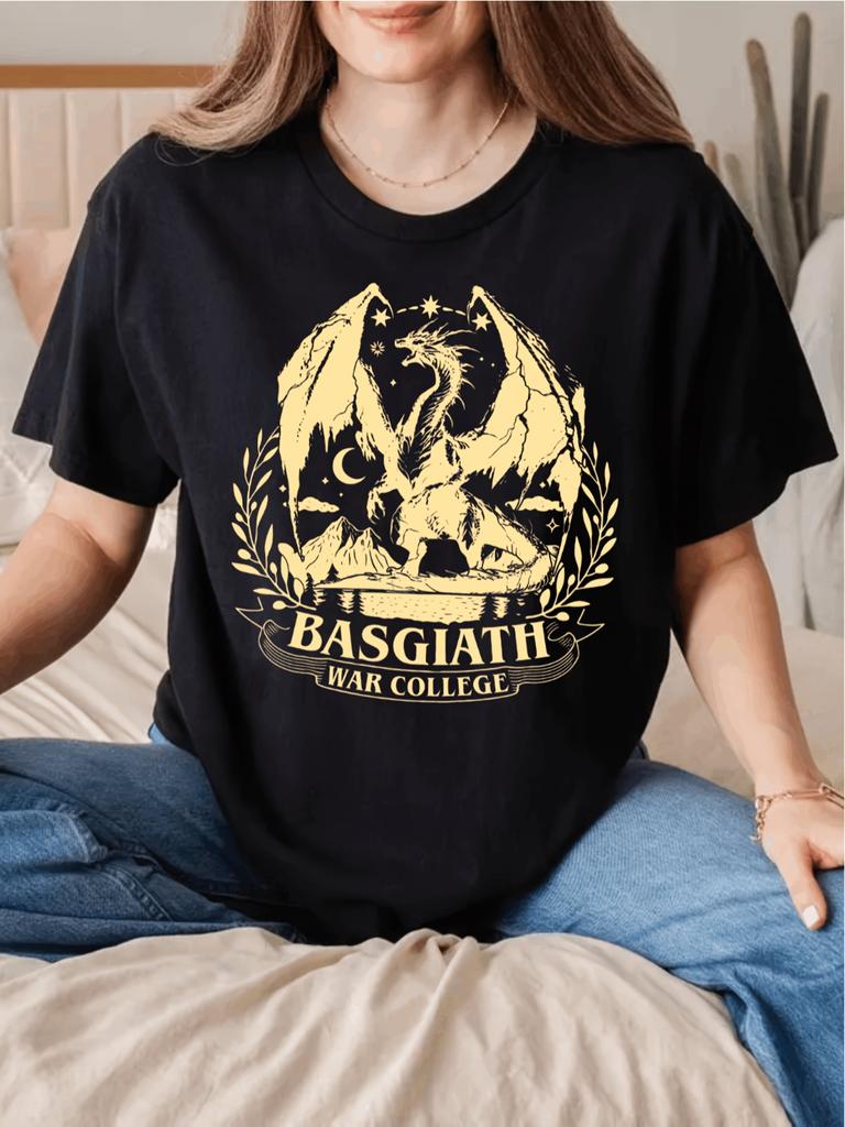 Basgiath War Academy Tshirt Onyx Storm Ceramic Tee Fourth Wing Fan Gear Geeky Tshirt Present For Book Lovers