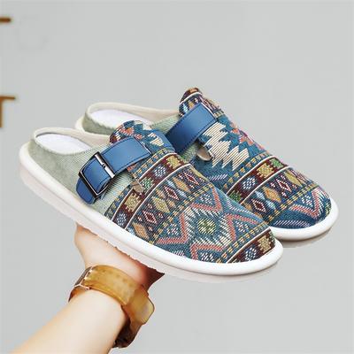 Big Size 47 Luxury Men Half Slippers Sandals Comfortable Breathable Canvas Casual Shoes Men Fashion Sneakers Leisure Men Slippers Slides Footwear Male