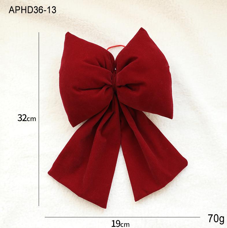 Velké červené sametové mašle DIY přívěsky na vánoční stromky vánoční girlanda závěsné ozdoby domácí novoroční párty dekorace potřeby