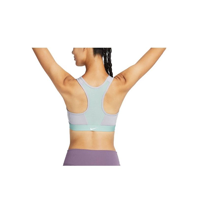 Nike Dri-FIT Medium Support Zip Front Sports Bra Women Underwear Teal Grey FQ0704-024