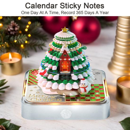 3D Paper Sculpture Calendar 2026 Daily Tear-Off Notepad with Tree House Design Desktop Organizer Decorative Gift for Office Home Use