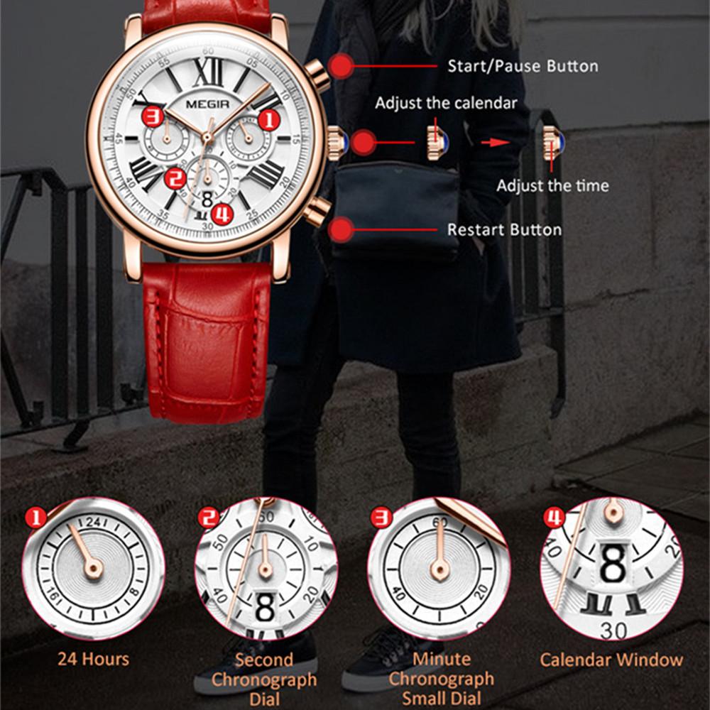 Megir Fashion Women Bracelet Watches Top Brand Luxury Ladies Quartz Watch Clock for Lovers Relogio Feminino Sport Wristwatches
