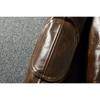Chinese Size Style RL Top Layer Oil Waxed Cowhide Real Leather Jacket Men Stand Collar Brown Coat Men's Biker Jacket Spring Autumn