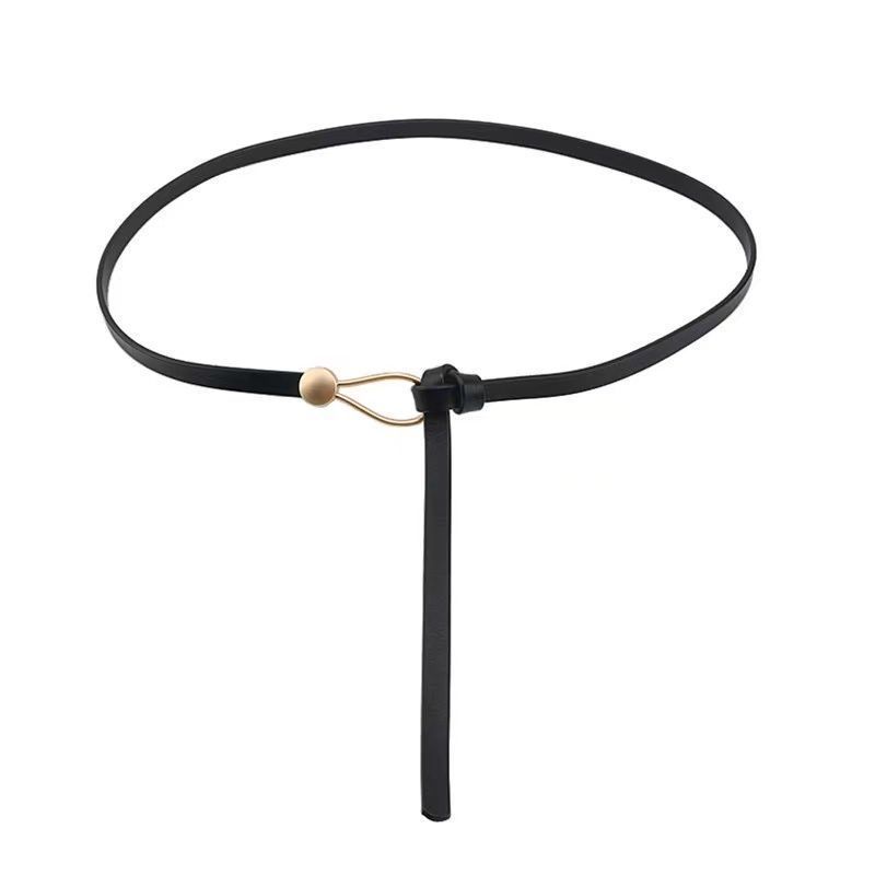 

Элегантный Винтажный Корейский Ретро Ремень Модный Простой Аксессуар Для Платьев И Джинсов Black No Hole Tie