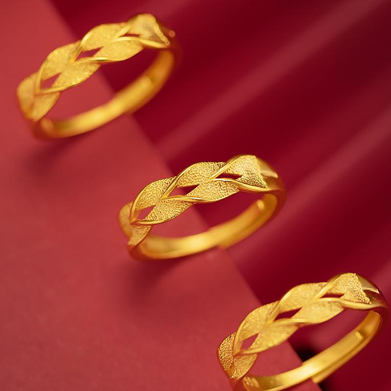 Goldplated Wheat Chic Spike Ring Adjustable Size Trendy Womens Gift Jewelry