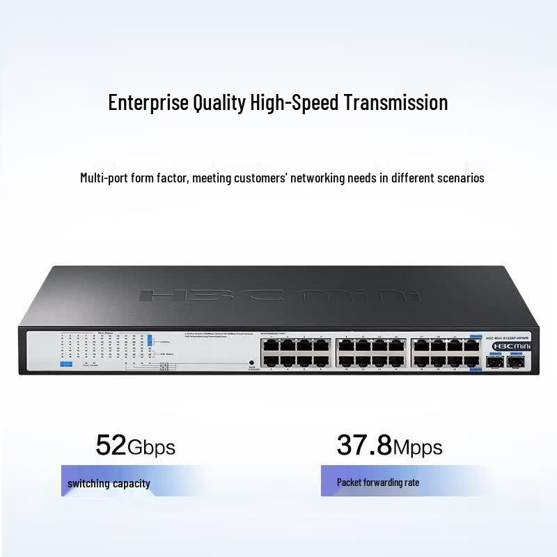 H3C Mini S1226F-HPWR Gigabit PoE Unmanaged Switch