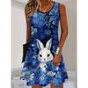 Summer Ladies 3D Printed Sleeveless Dress Fashion Versatile Breathable Trend Casual
