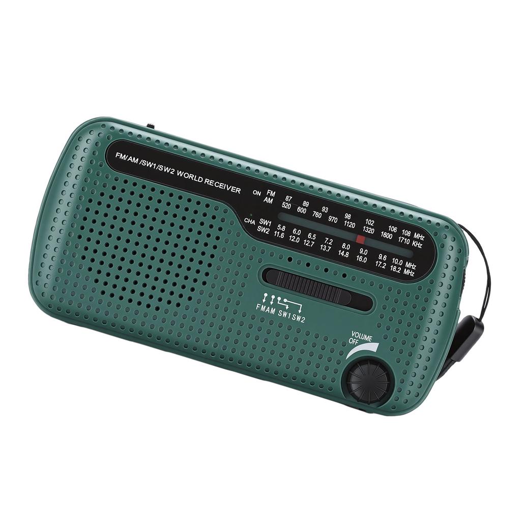 Portable Solar Radio NOAA Weather Hand Crank AM FM Shortwave Emergency Radio with LED Flashlight