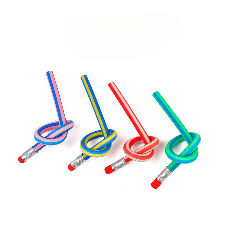 5Pcs Soft Pencil Fold Constantly Cute Pencil Primary School Students Safety Stationery Creative Prizes Gifts Small Gifts Curved Pen